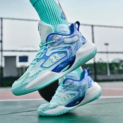 Casual Stötdämpande Sula Andningsbar Mesh Lysande Utgåva Basket Skor Ungdomsmode Slitstarka Sneakers med Halkskydd