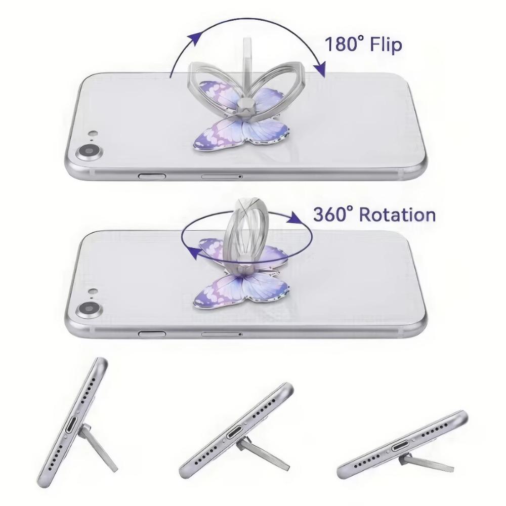 Universal Beautiful Butterfly Mobile Phone Handle Holder Suitable Mobile Phone Finger Ring Holder Adhesive Holder