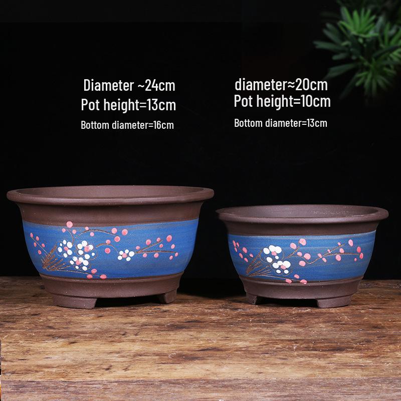 Extra Large Purple Clay Tall Flower Pot 2025 - Cylindrical Ceramic Design