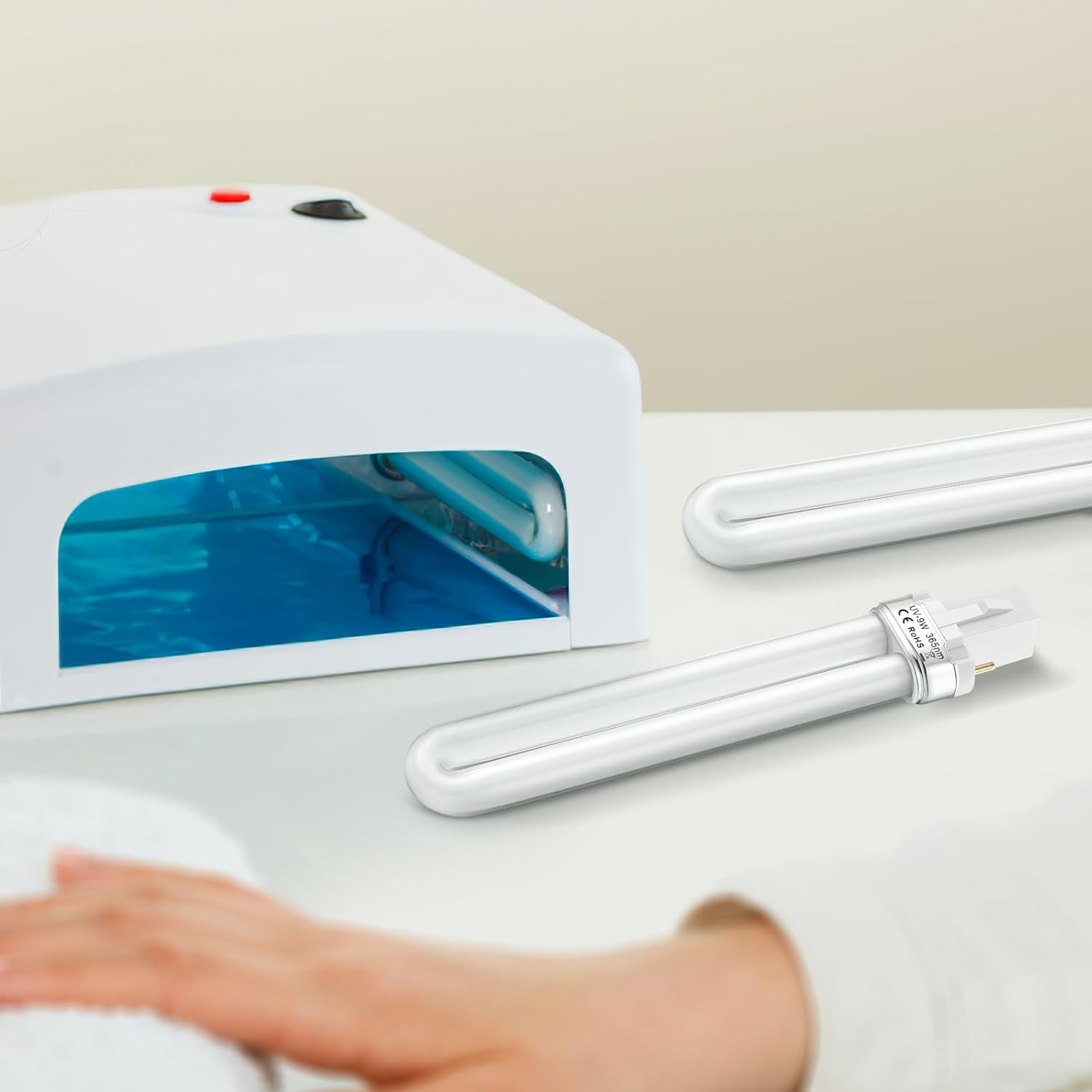 

4pcs U- Shaped Lamp Bulb Tube 9W UV 365nm Lamp Tube for Nail Art Dryer UV Lamp Light Replacement