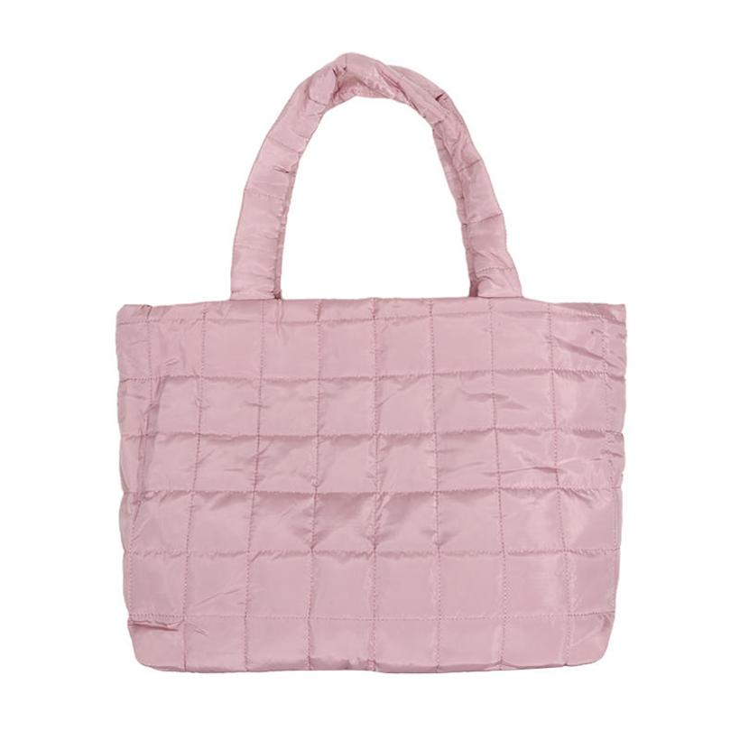 Minimalist Quilted Puffy Tote Bag Large Capacity Crossbody Bag Trendy Padded Shoulder Bag for Women Handbag for Daily Commute
