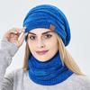 Berretti invernali in pile Skullies Set per donna e uomo Cappello termico in velluto lavorato a maglia con sciarpa Cappelli da sci da esterno antivento da uomo