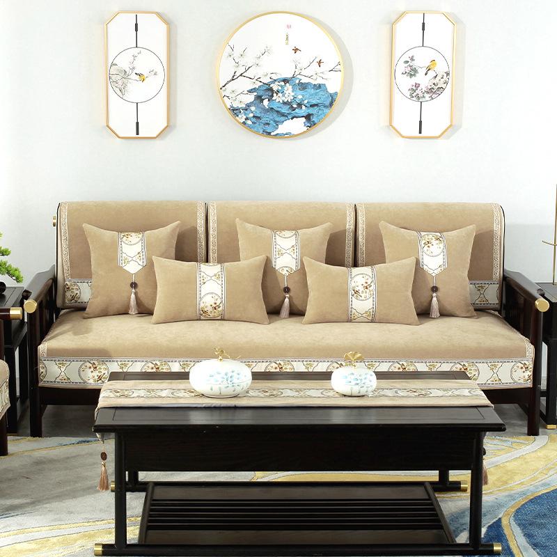 

Подушка для дивана из синели из палисандра, универсальная нескользящая подушка для четырех сезонов, чехол для дивана из красного дерева, китайская ткань 70*70cm