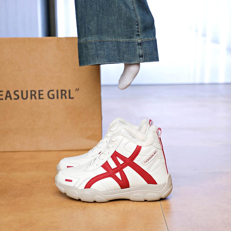 TUINANLE Women's Winter Ankle Boots New Casual Sports Warmed Shoes Woman Platform Plus Plush Sneakers