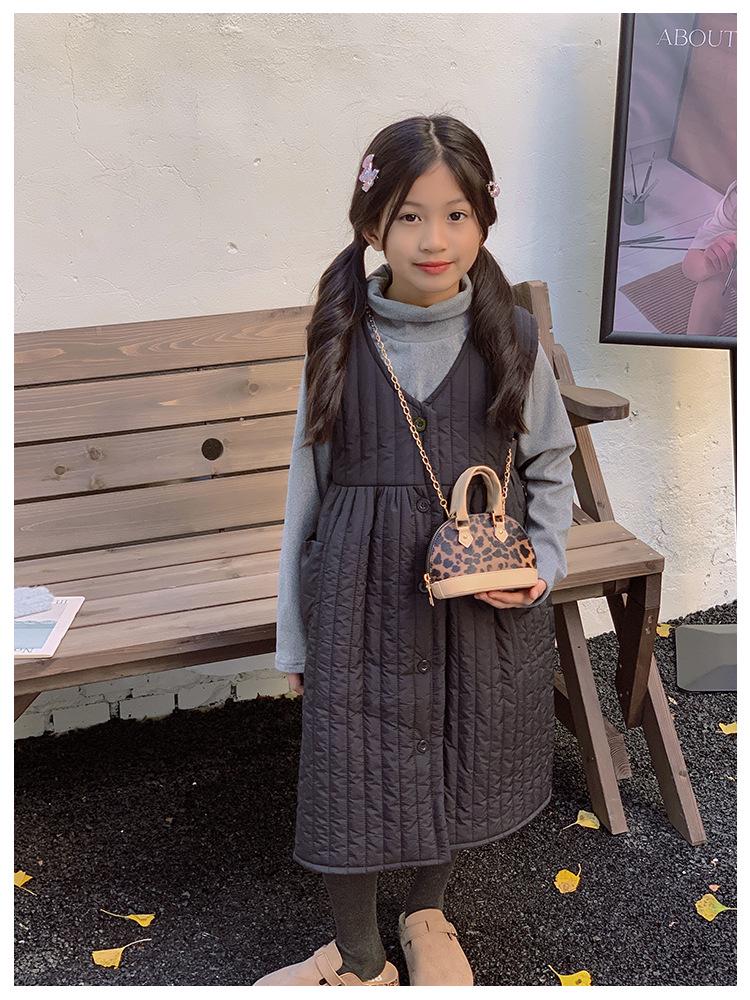 Leopard Print Girl's Mini Crossbody Handbag with Chain