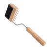 Gooseneck Webbing Stretcher Upholstery Tool with 6 Metal Spikes Wooden Handle Webbing Stretching Tool for Leather Canvas