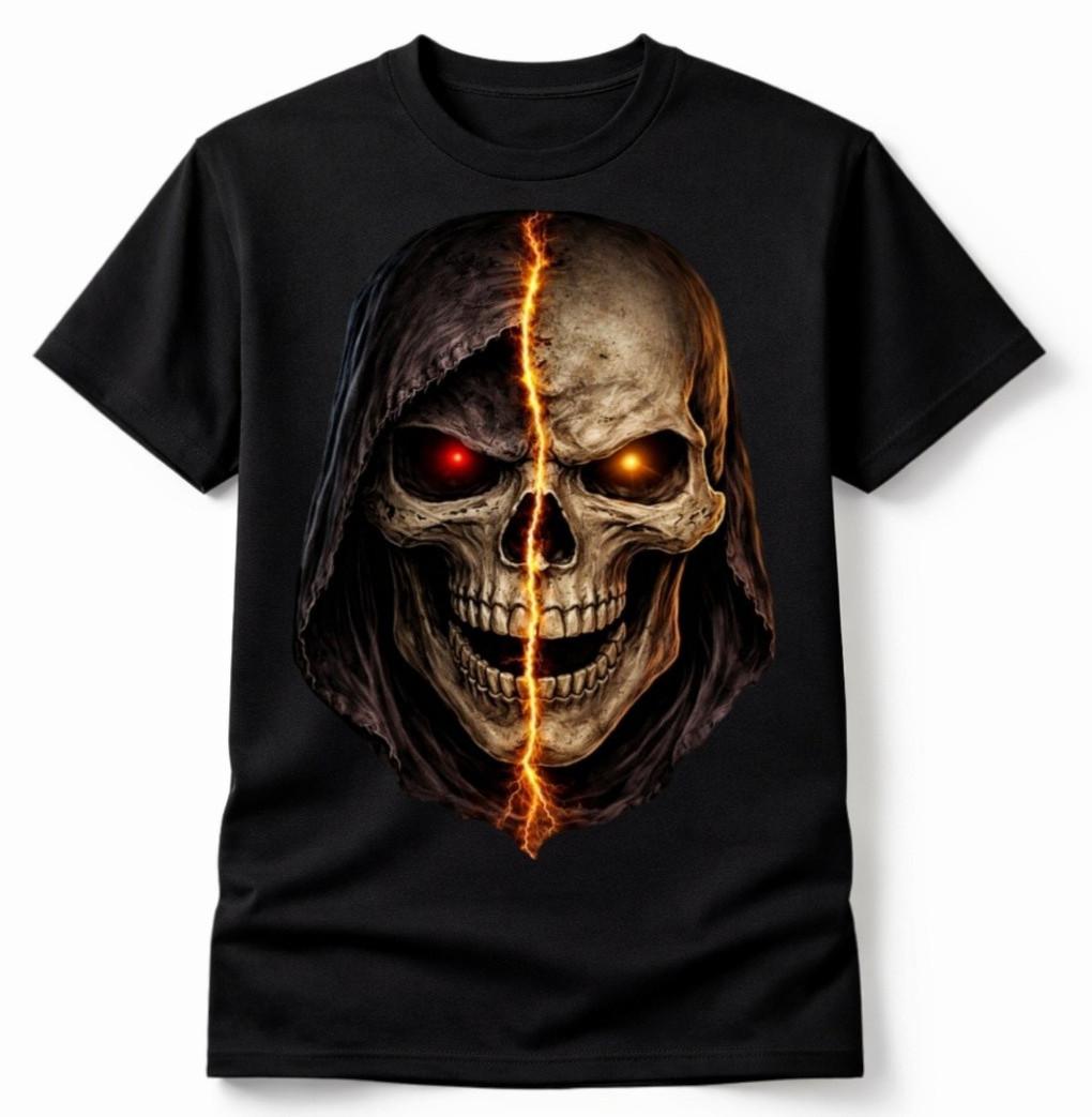 Skull Graphic T Shirt Dark Gothic Skull Shirt Streetwear Skeleton Tee Unisex S