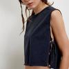 Side Hollowed-out Sleeveless Tops Woman Black Sexy Crop Tops Female Summer Casual Tank Tops Loose Breathable Women's Tops
