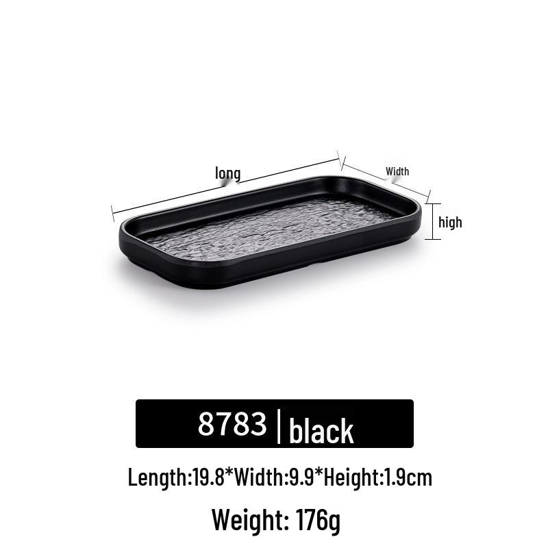 Черная прямоугольная меламиновая тарелка для западной еды, суши, хот-пота, овощей, барбекю, коммерческого использования