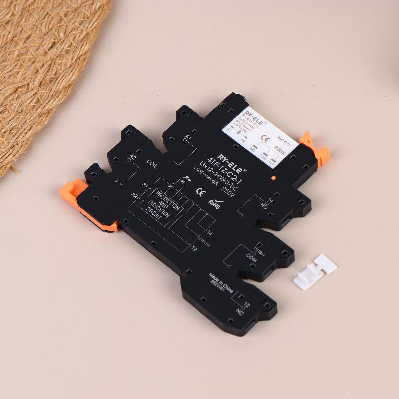 RY41F-1C Ultra-Thin Intermediate Relay - Slim Profile Electromagnetic Relay Module, Compatible With Hongfa RSL Base