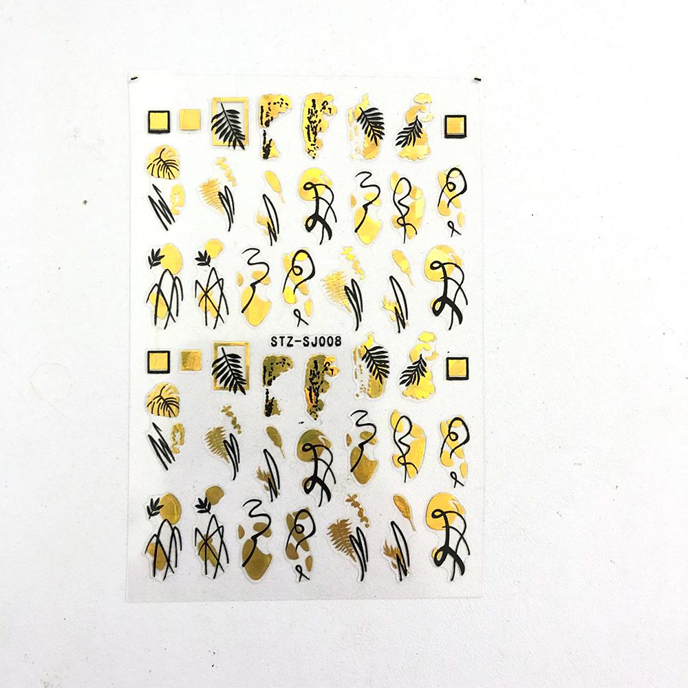 Linie abstractă Autocolante de unghii DIY pentru femei Fete Decoratiuni de artă pentru unghii Rose Gold Spring Slidere 3D pentru manichiură Autocolante