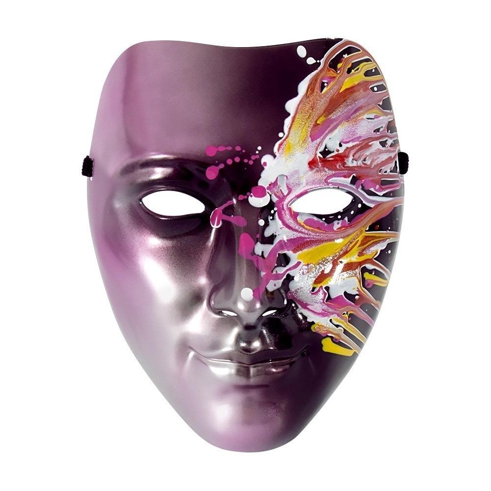 

Colorful Full Face Mask Flowing Anime Cosplay Props Luxury Halloween Mask Show фиолетовый