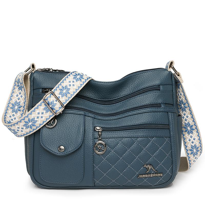 Multi-layer Crossbody Mom Bag, Large Capacity Casual Shoulder Bag, Commuting Soft Leather Shoulder Bag