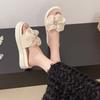 Women's Outer Slippers 2025 Summer New Bow Sandals Soft Thick Bottom Versatile Lazy Non-slip Beach One-word