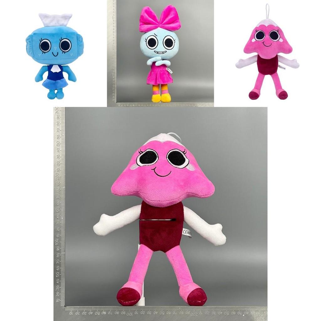Dandys World Plush Doll Ultra Soft Grey And Pink Adorable Stuffed Toy Collection