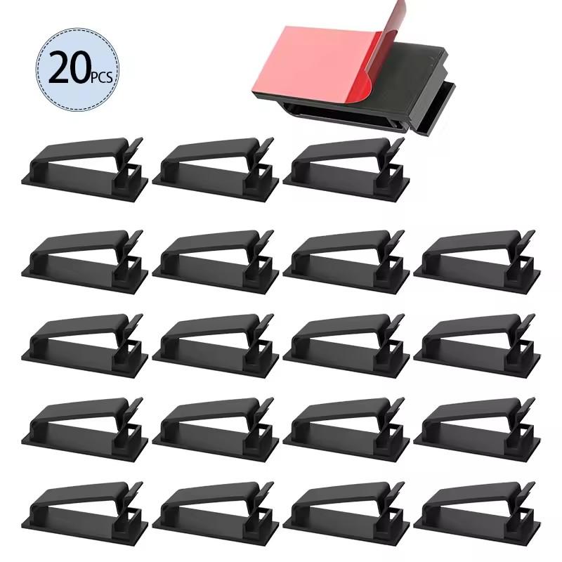 5/10/20 Pcs Self Adhesive Cable Management Clips Cable Organizers Wire Clips Cord Holder for TV PC under Desk Home Off