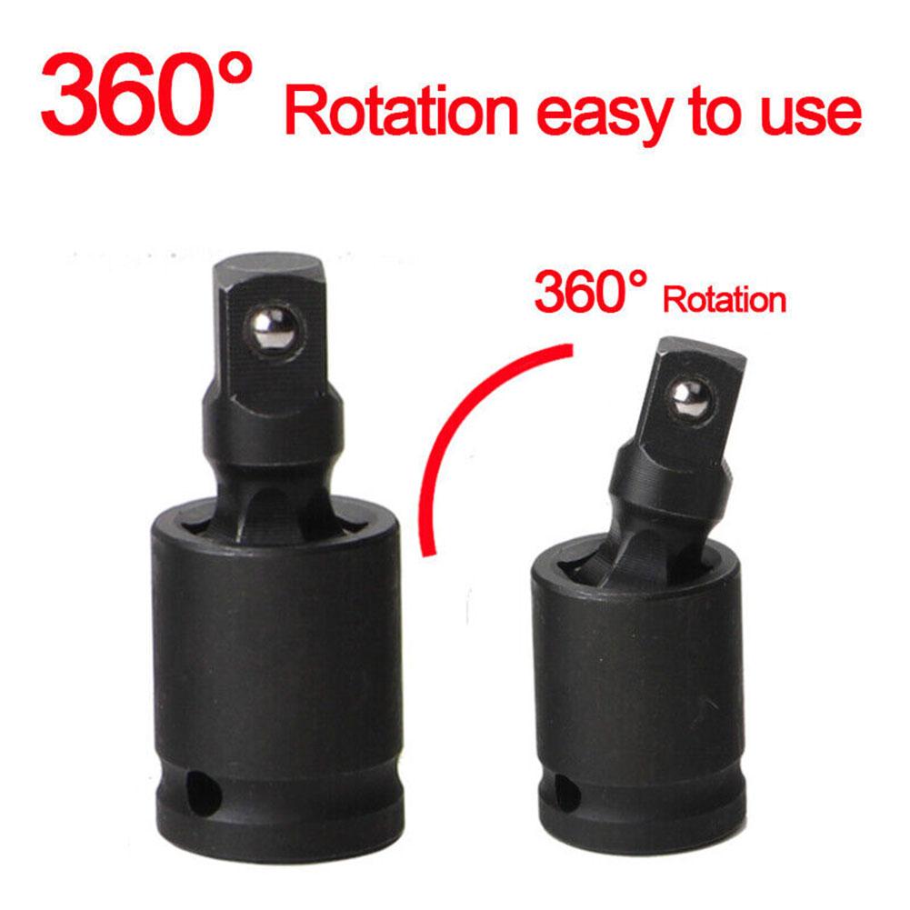 1/4 3/8 1/2 Inch 360 Degree Pneumatic Swivel Knuckle Joint Air Wobble Socket Adapter Joint Socket Adapter for Bicycle/Car Repair