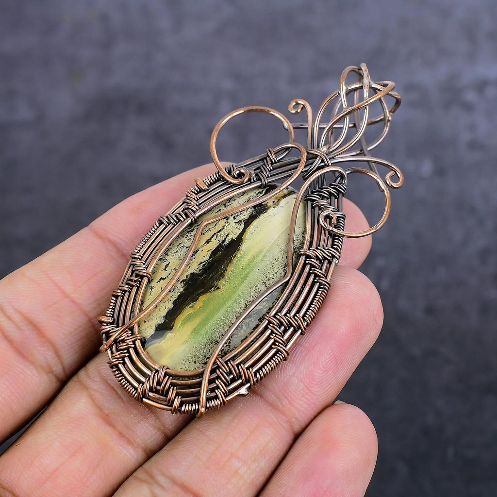 Kammererite Gemstone Handmade Copper Wire Wrap Jewelry Pendant 2.96" b8E06