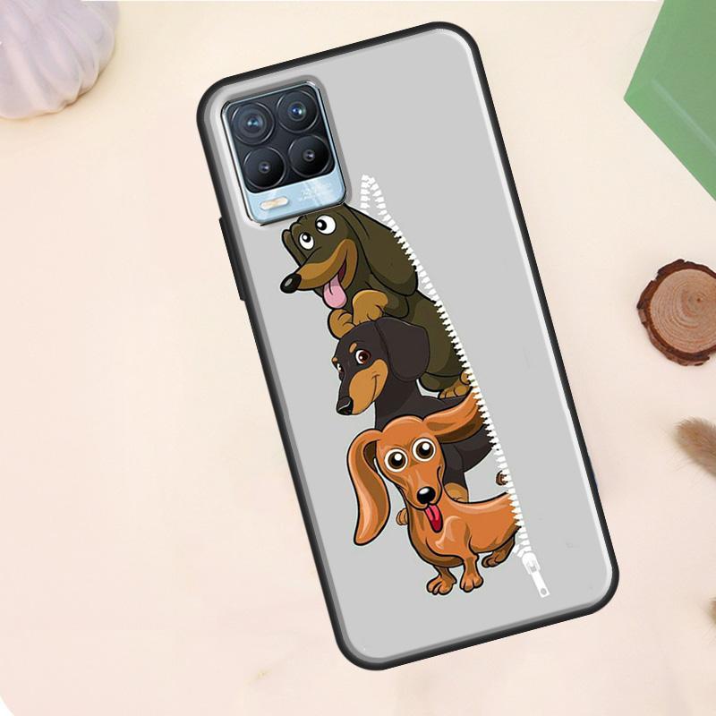 Dachshund Silhouette Dog Case For Realme C75 C63 C61 C55 C51 C53 C35 C65 C67 C71 11 12 13 14 15 Pro Plus GT6 GT7 Pro