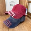 American retro old ripped cap men and women four seasons students versatile letters show face small tide baseball cap