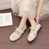 Fashion Breathable Lace Fairy Flat Shoes Women's Summer New Model Me Slip-On Mary Janes Faionable Soft Casual Luxury Footwear