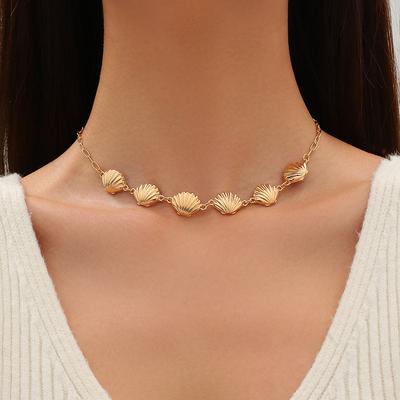 Stylish Personality Simple Ocean Wind Metal Shell Women's Necklace Suitable for Beach Vacation Wearing Exquisite Gifts