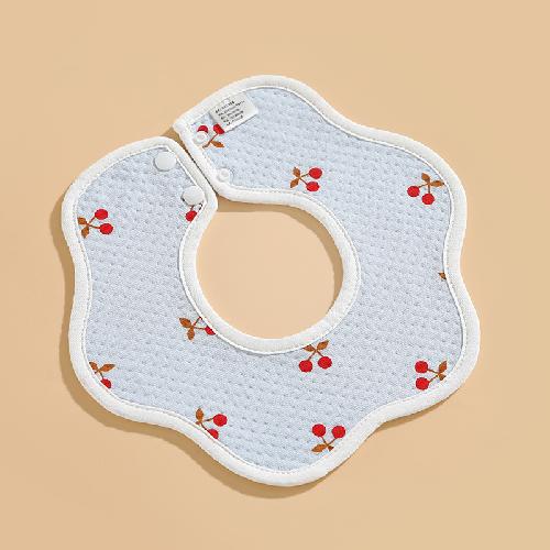 Ins Double-sided Cotton Waterproof Bib Crepe 360-degree Rotating Saliva Towel Children's Breathable Gauze Baby Bib