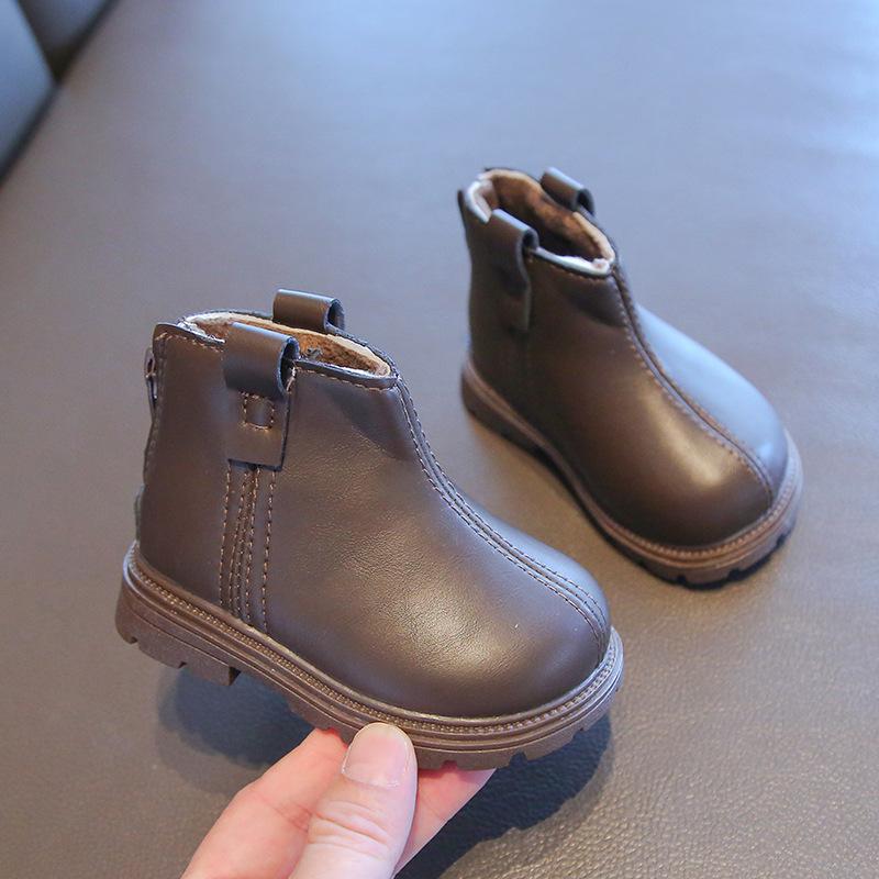 

Детская обувь для малышей с флисовыми ботильонами, обувь, осенне-зимние ботинки принцессы для девочек 23