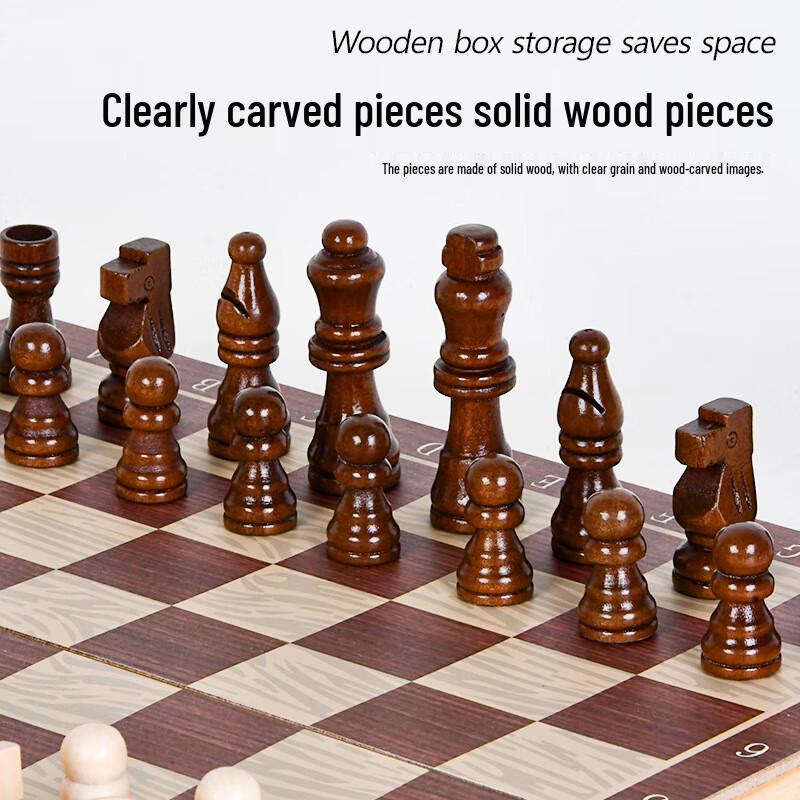 Brangdy Magnetic Solid Wood Folding Chess Set