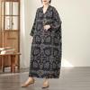 Vintage Floral Maxi Dress Plus Size Women Long Sleeve Oversize Loose Basic Spring Summer  New
