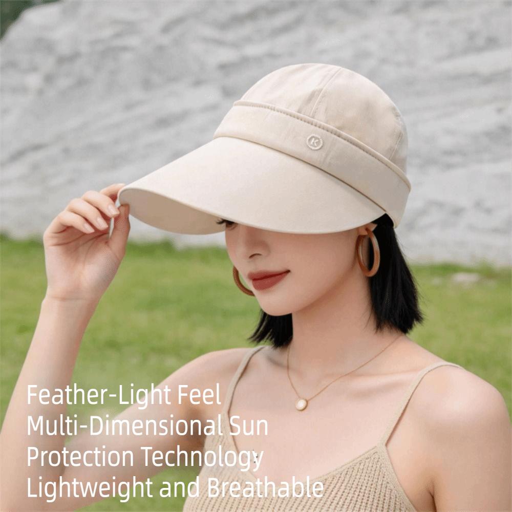 New Removable Cap Top Women's Summer Hat with Zipper Foldable Sun Hats Anti-UV Big Brim Cycilng Cap