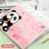 Panda A4 File Folder Large Capacity 8/12 Pockets Test Paper Storage Folder Cartoon Buckle Design Document Bag Student Supplies