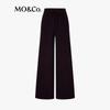 MO&Co. Autumn High-Waist Wide-Leg Drawstring Brushed Velvet Pants