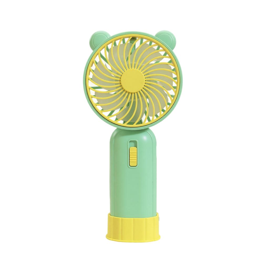 Rechargeable Handheld Fan with Base and Light for Kids, 2 Speeds, 1 Hour Battery Life