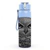 1PC Grey Owl Realistic Face Portrait Print 750ml Color Plastic Sports Water Bottle Leakproof Flip Straw Lid Suitable for Sports Office Home Use