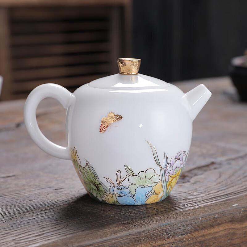 Dehua Ceramic Mutton Fat Jade White Porcelain Teapot