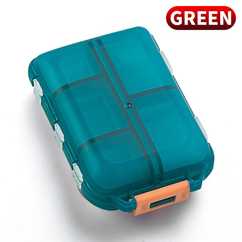 Convenient Travel Pill Organizer Dispenser Portable Pocket Pharmacy Medicine Box Small Case 10 Grids Storage Vitamin Fish Oil