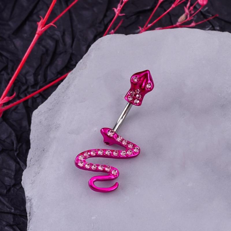 Spinnenbauchpiercing Anhänger Edelstahl Zirkon Herz Bauchnabelring für Frauen Körperpiercing Schmuck