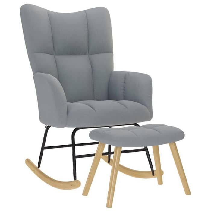 VidaXL Chaise à bascule avec repose-pied Gris clair Tissu, chaise, chaise de relaxation, fauteuil relax, chaise de salon, 4016800
