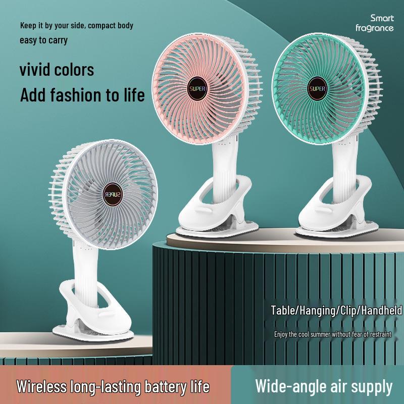 Portable USB Rechargeable Folding Fan: Compact Handheld & Desktop Clip Fan