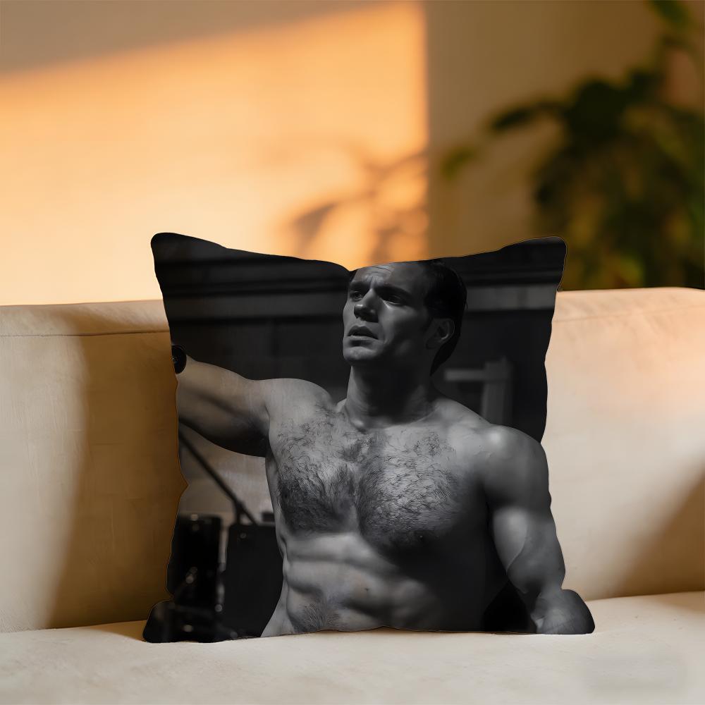 Henry Cavill Cushion Cover Cozy Velvet Throw PillowSoft Warm Cushion For Sofa Bed 30x30 cm