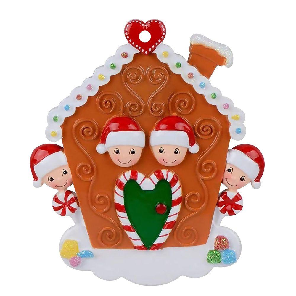 Christmas Gift Personalized Xmas Pendants Family Christmas Hanging Ornament Wooden Biscuit House