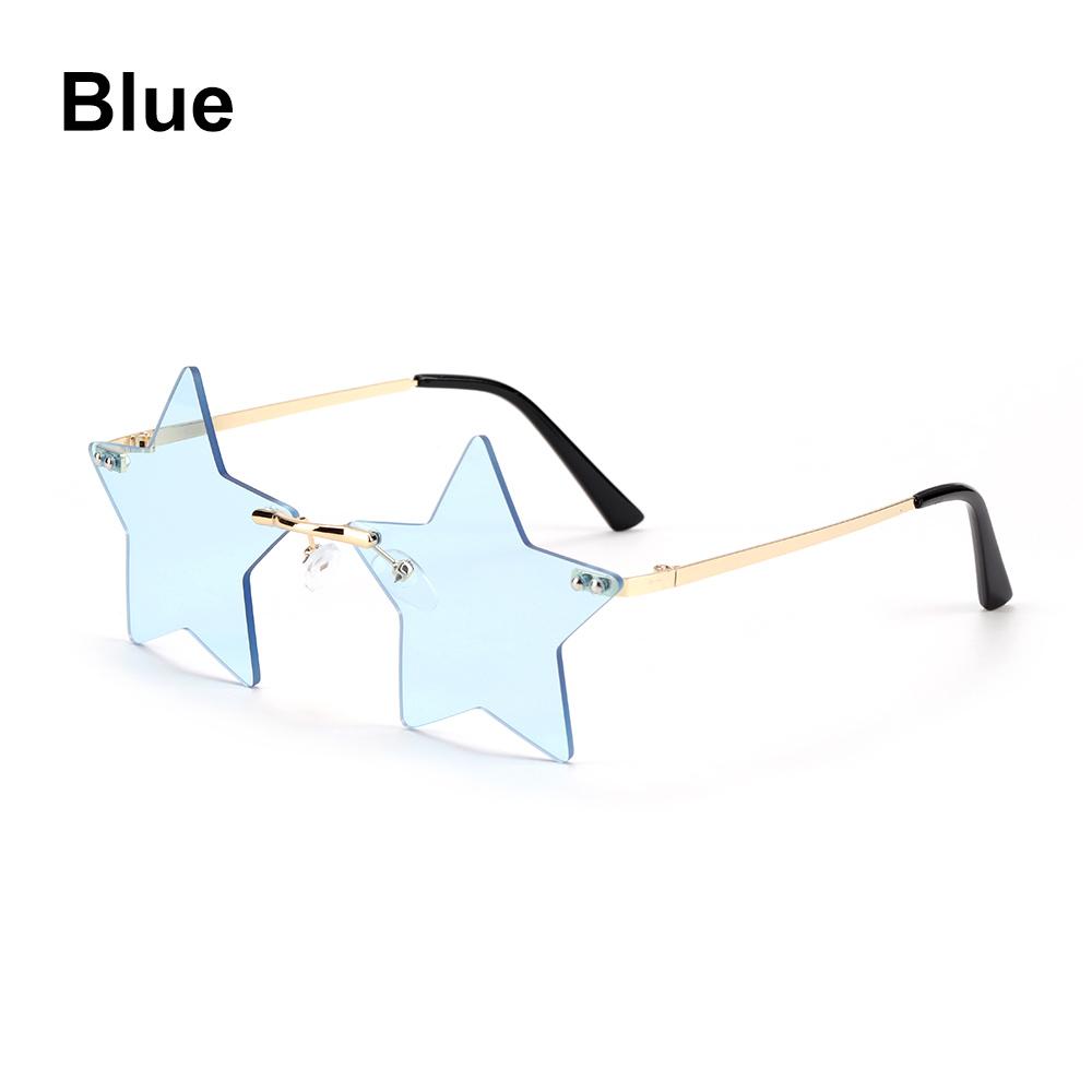 1pc Rimless Star Shape Sunglasses Driving Trendy Eyeglasses Women Men Party Glasses Funny Pentagram Eyewear Christmas Decor