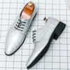 Luxury Fashion New Men's Charm White Lace Up Patent Leather Oxford Shoes Designer Formal Wedding Prom Dress Homecoming Footwear