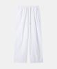 Delma W Linen Touch Semi-Wide Elastic Waist Pants - White