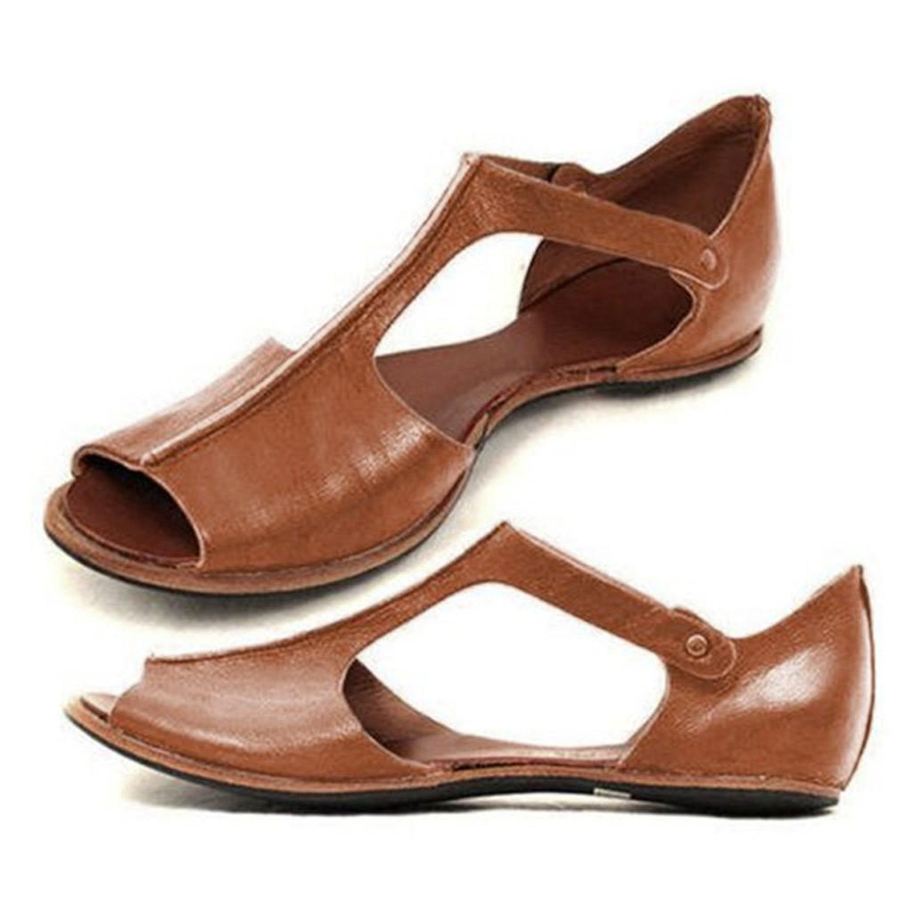 

Женская модная пляжная обувь на плоской подошве с открытым носком и римскими сандалиями 36 коричневый