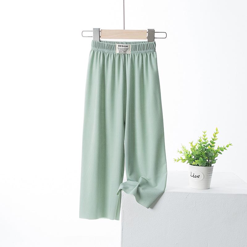 Sommer-Mädchen Mückendichte Weitbein-Eisseidenhose: Leicht, Modal-Stoff, Locker sitzend, Eltern-Kind-Stil.