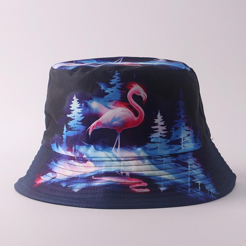 Digital printing small edge bucket hat spring and summer double-sided can wear outdoor sunshade basin hat spot