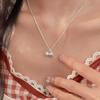 ANENJERY Silver Color Cup Pearl Pendant Necklace For Women New Vintage Temperament Versatile Jewelry Gifts Wholesale