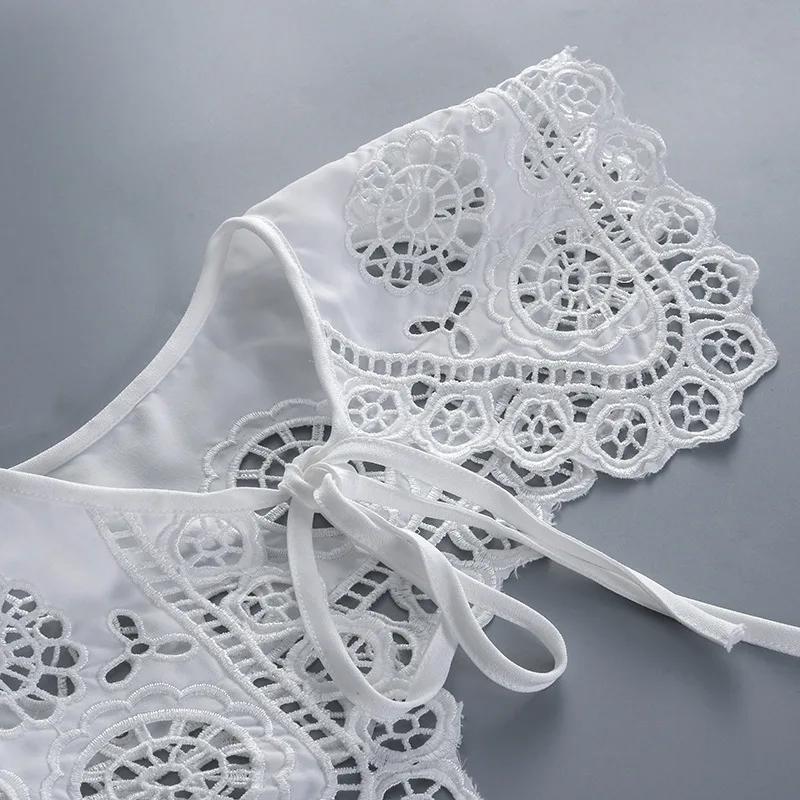 Fake Collar for Women Detachable Collar Shawl Wrap White Lapel Bowknots False Collar Scarf Short Shawl Cape